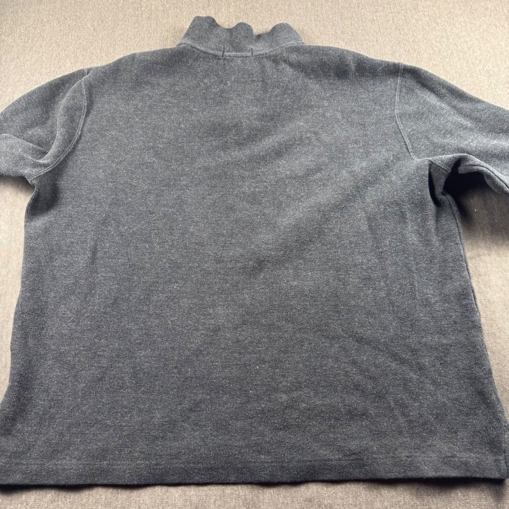 Polo Ralph Lauren Mens Quarter Zip Pullover Sweater Charcoal Gray Cotton Large - Picture 9 of 10